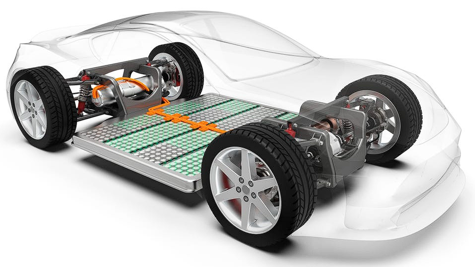 Illustration of a electric car battery